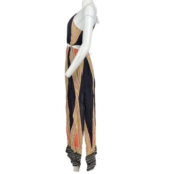 Cut Out Maxi Dress Black/ Orange - Picture 2 of 3